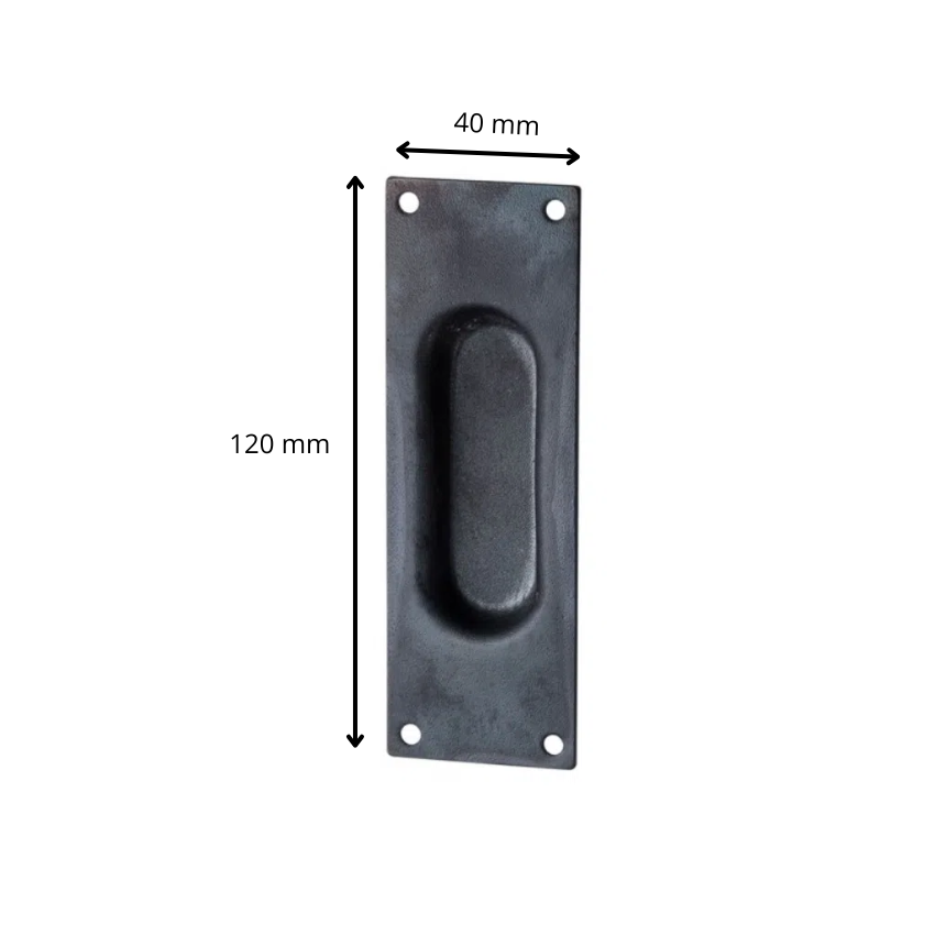 Poignée encastrée Porte Coulissante Ovale Acier Noir