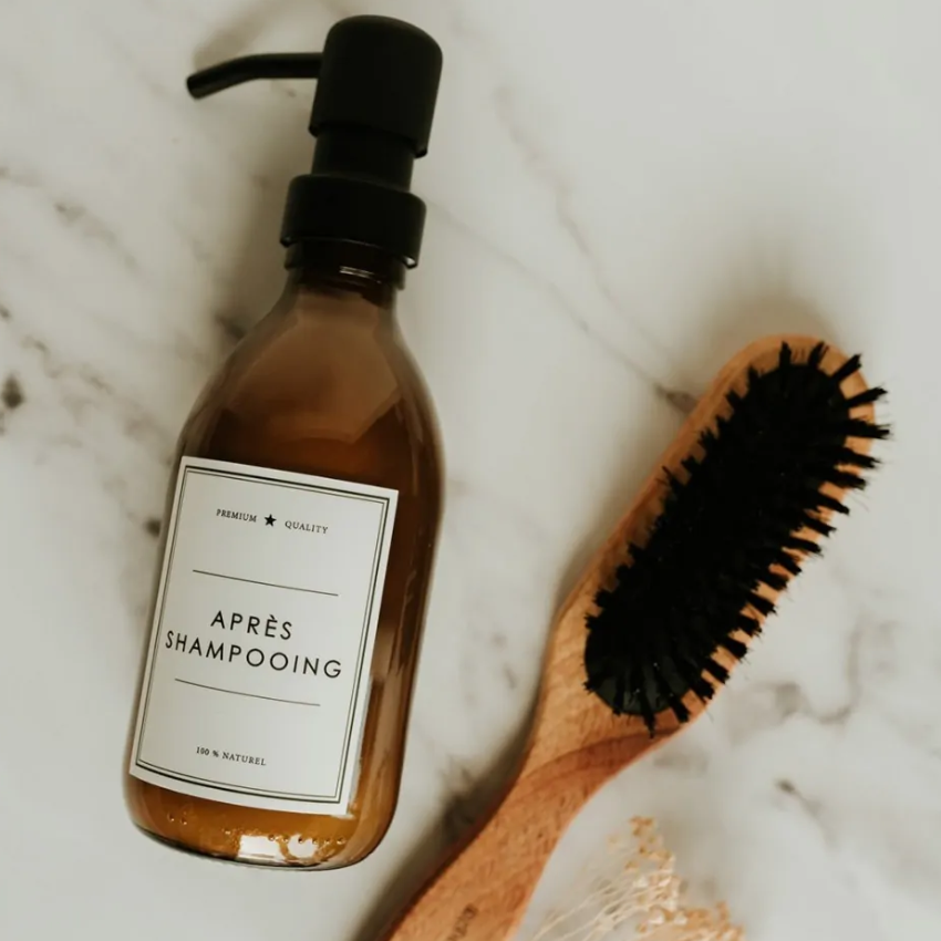 Flacon d'Après-Shampoing Aden en verre Ambre