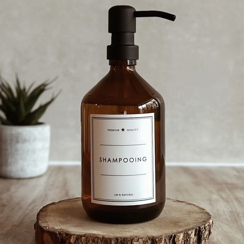 Flacon de Shampoing Aden en verre Ambre