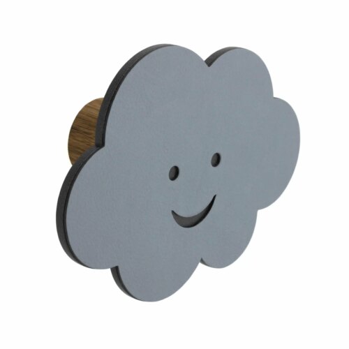 Patère murale Nuage Porte manteau pour chambre d'enfant en bois et en cuir Patère murale Nuage Porte manteau pour chambre d'enfant en bois et en cuir