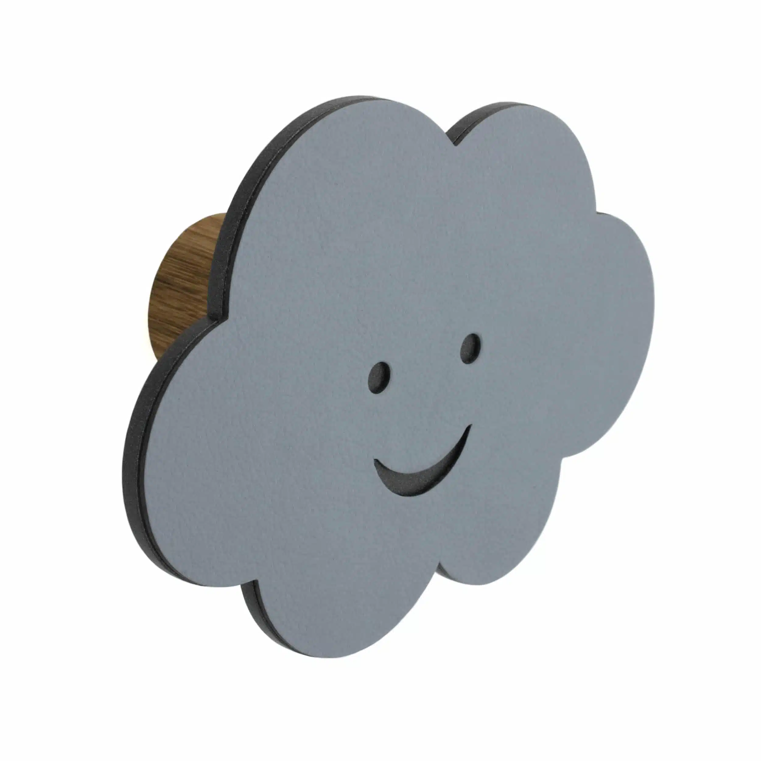 Patère murale Nuage Porte manteau pour chambre d'enfant en bois et en cuir