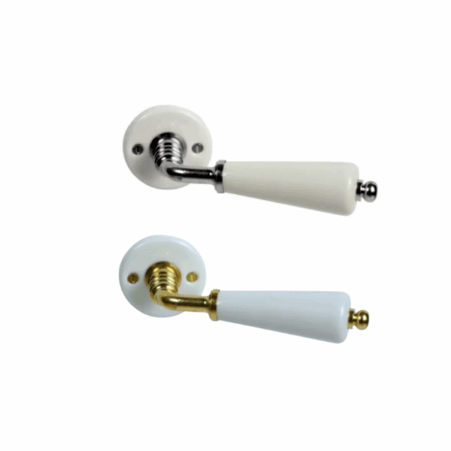 Paire de Poignées de Portes Canon Porcelaine de Limoges Blanche Paire de Poignées de Portes Canon Porcelaine de Limoges Blanche