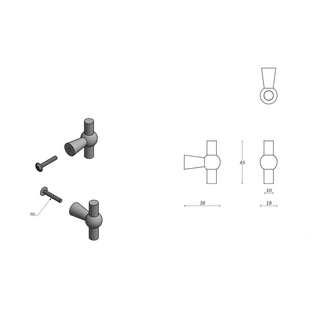 Bouton de meuble Agathe Laiton