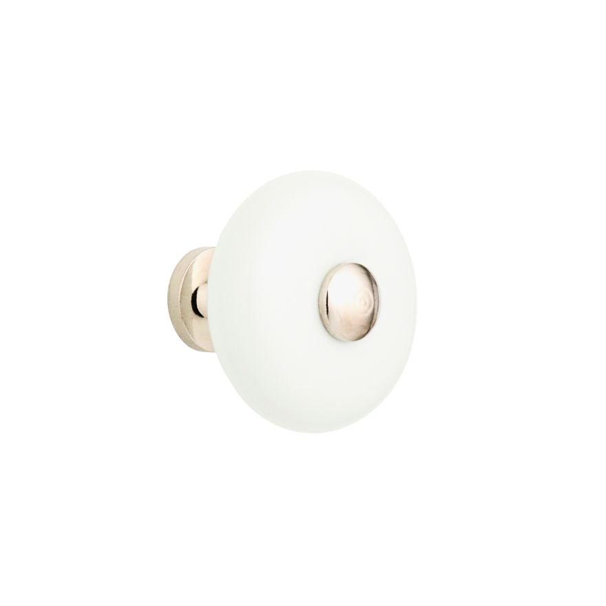 Bouton de Meuble Bazil Porcelaine Blanc