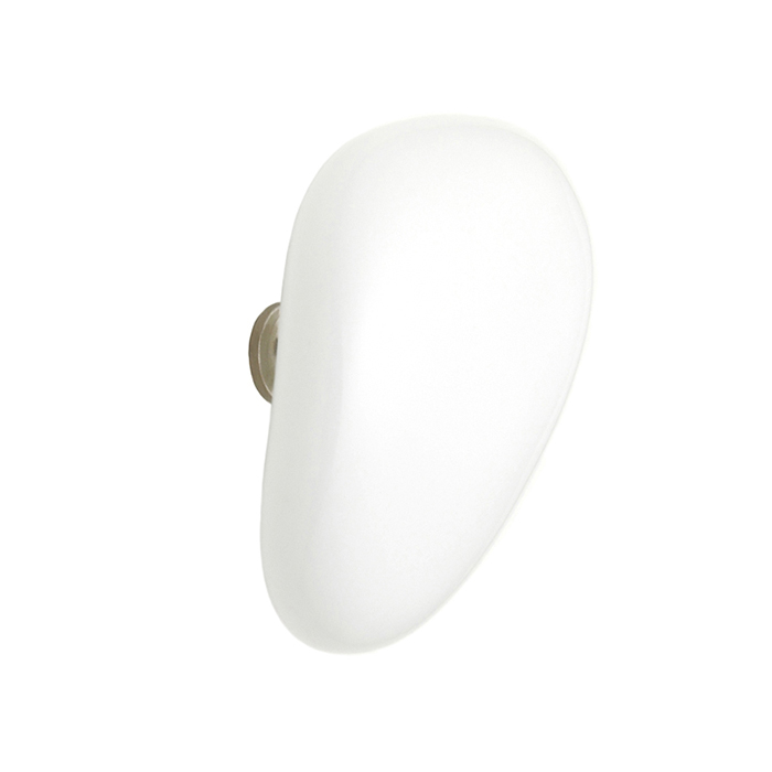 Bouton de meuble Galet Porcelaine Blanc