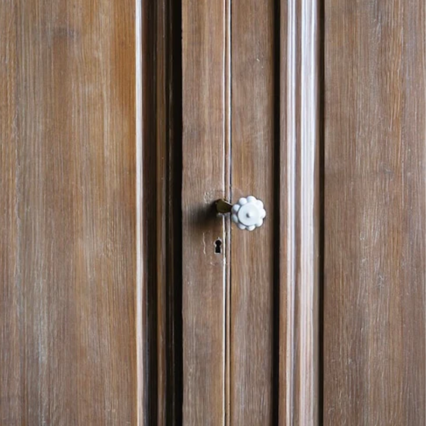 Paire de poignées de portes Manivelle Bordelaise Alix D. Reynis Porcelaine Laiton