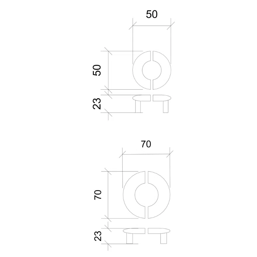 Paire de boutons de meuble Montparnasse Extra Laiton massif