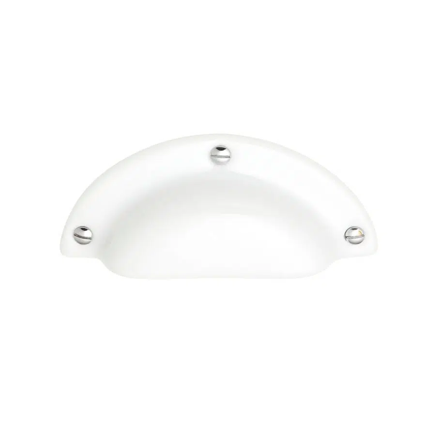 Poignée de meuble Coquille Hugo Porcelaine avec vis