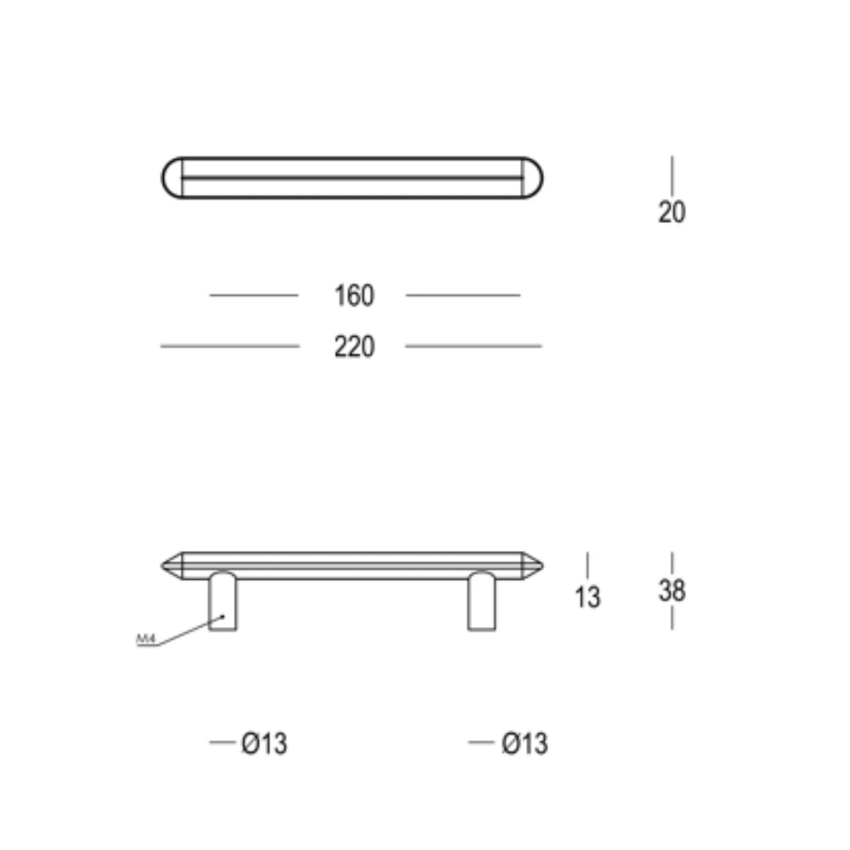 Poignée de meuble Leaf Laiton