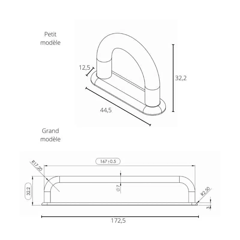 Poignée de meuble Milan zink