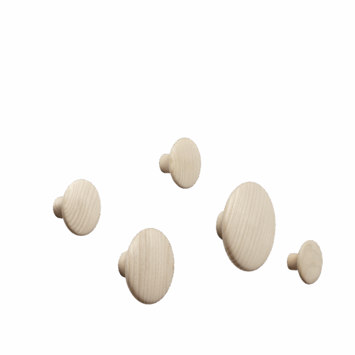 Lot de 5 Patères murales Dots Wood Lot de 5 Patères murales Dots Wood