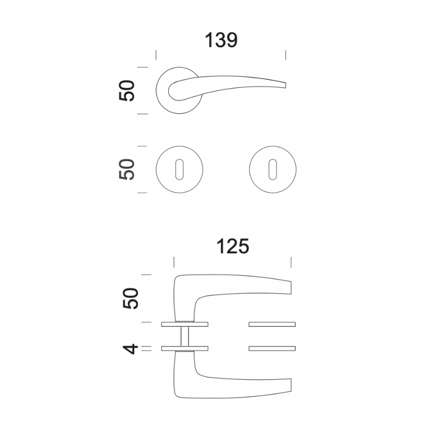 Paire de Poignées de portes Commal