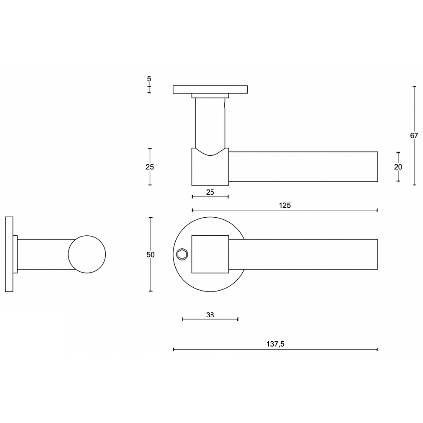 Paire de poignées de portes One Epaisses Longues