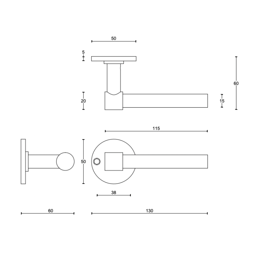Paire de poignées de portes One Fines Longues