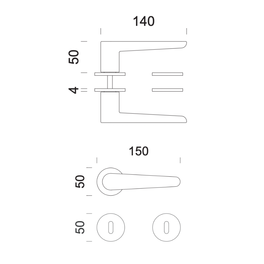 Paire de Poignées de portes Rosana