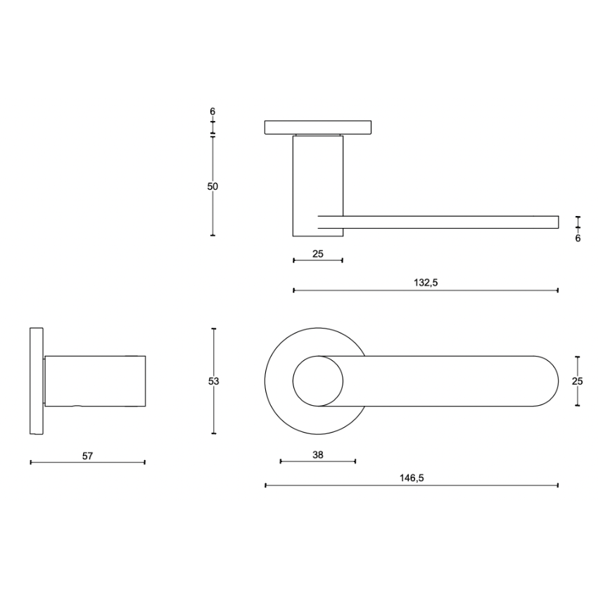 Paire de Poignées de portes Tense