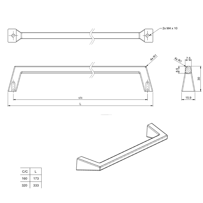 Poignée de meuble Carcassonne