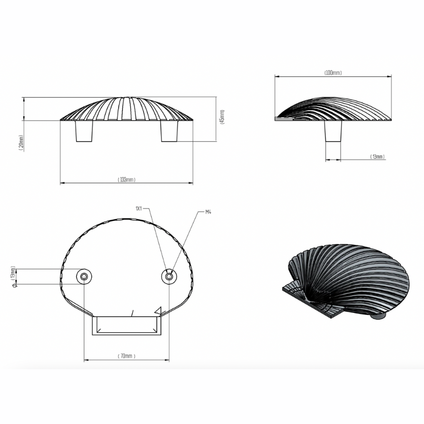 Poignée de meuble Mirabeau laiton