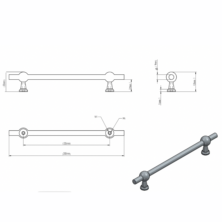 Poignée de meuble Passy Laiton