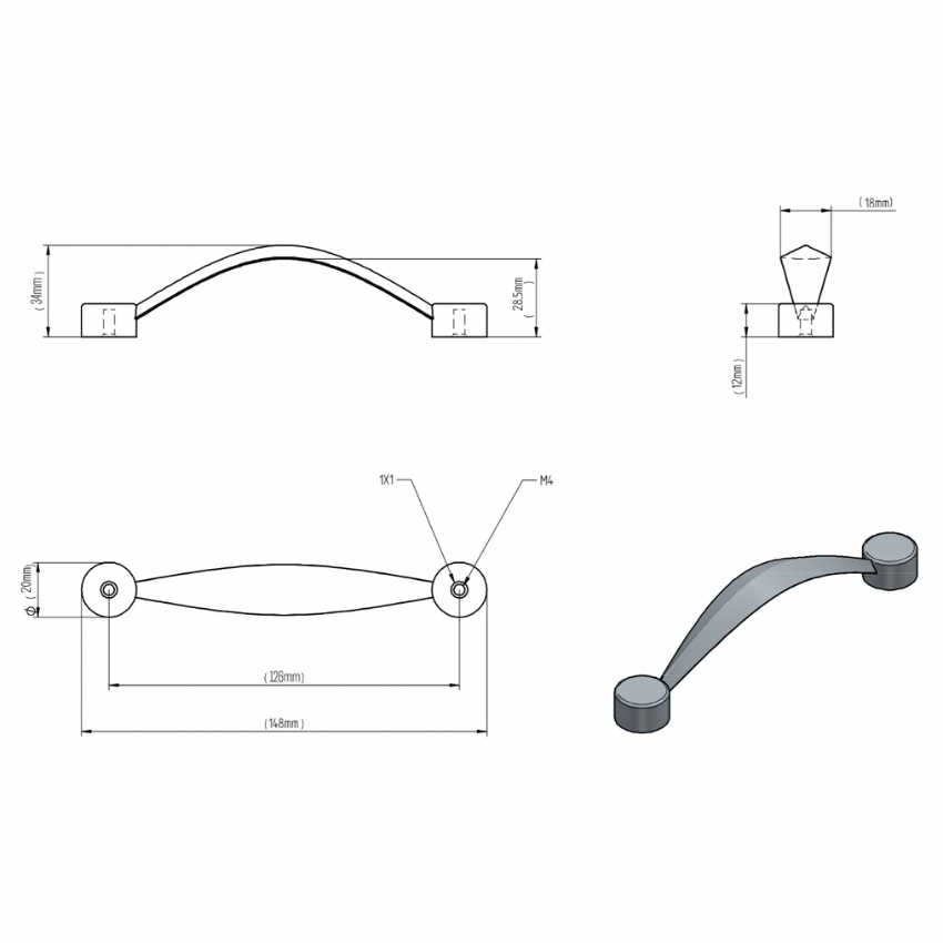 Poignée de meuble Sablons laiton