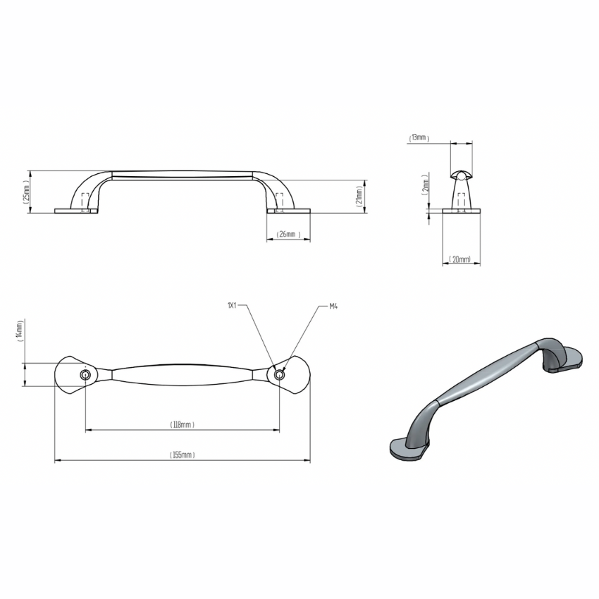 Poignée de meuble Suchet laiton