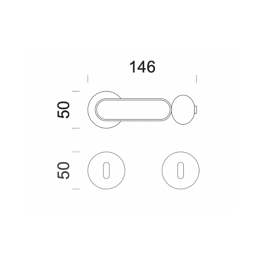 Paire de Poignées de portes Butterfly Aluminium et Porcelaine