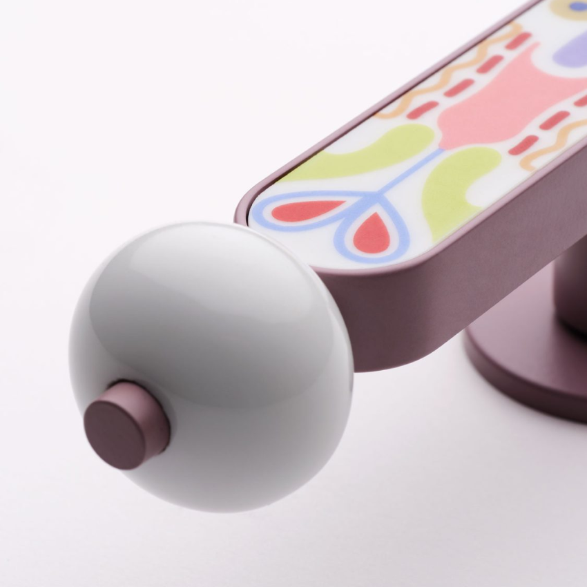 Paire de Poignées de portes Butterfly Aluminium et Porcelaine