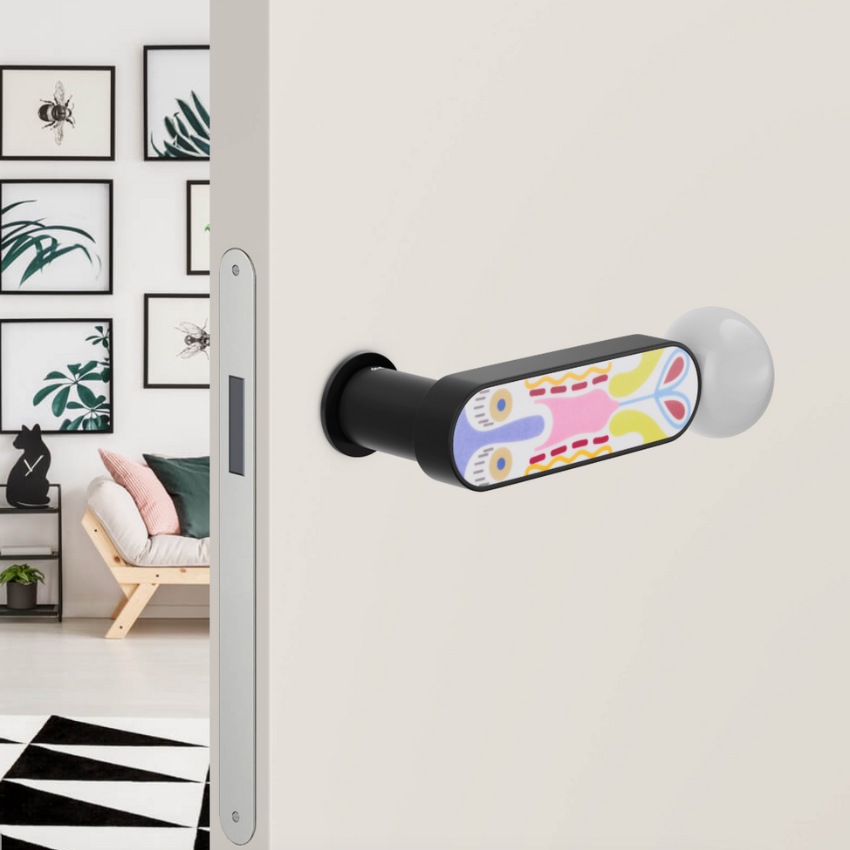 Paire de Poignées de portes Butterfly Aluminium et Porcelaine