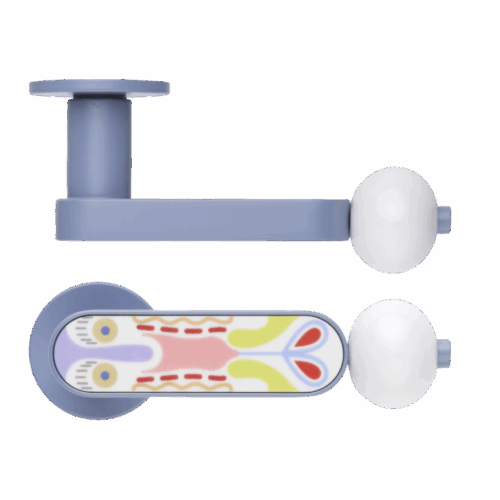Paire de Poignées de portes Butterfly Aluminium et Porcelaine