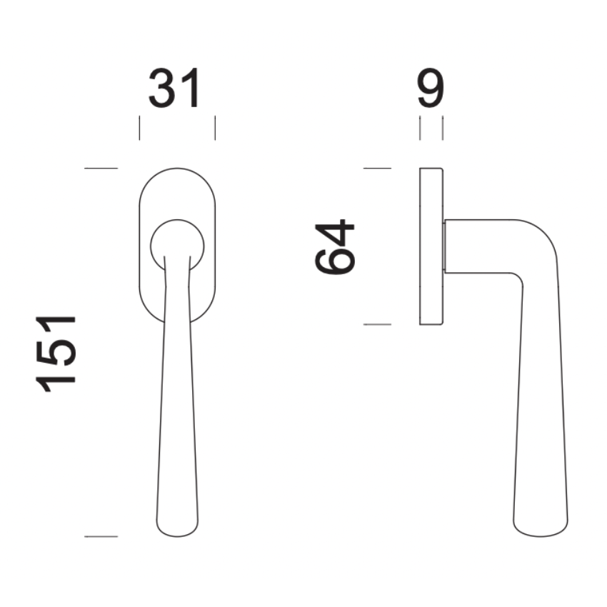 Poignée de fenêtre L Arezzo