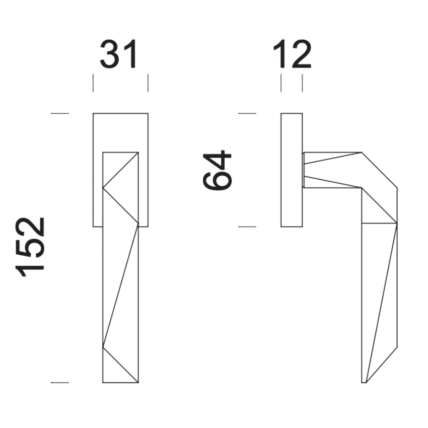 Poignée de fenêtre L Aviano Rectangulaire