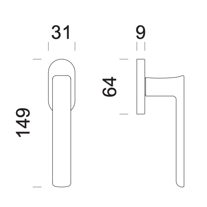 Poignée de fenêtre L Padiglione M.