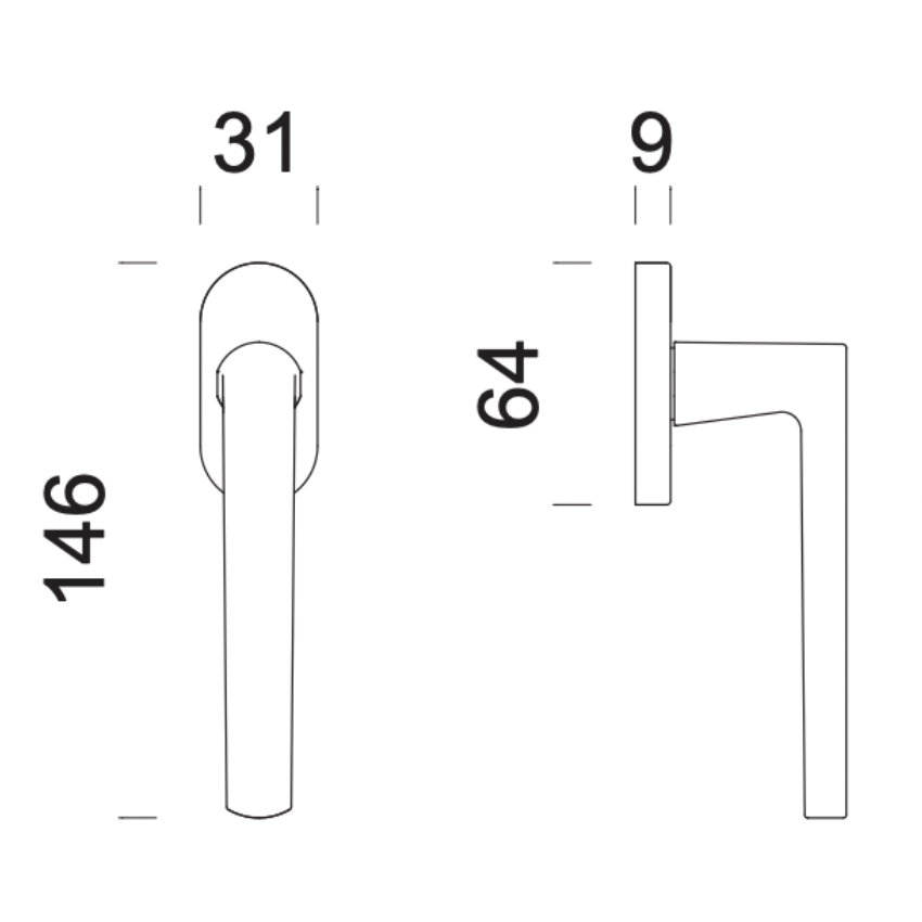 Poignée de fenêtre L Turin