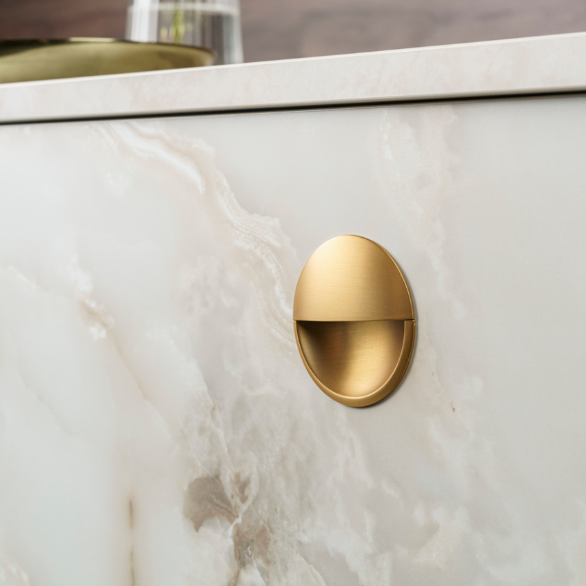 Poignée de meuble encastrée ronde Malaga