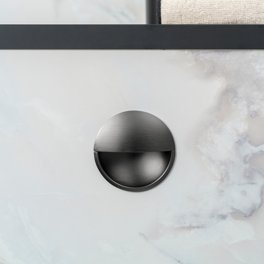 Poignée de meuble encastrée ronde Malaga