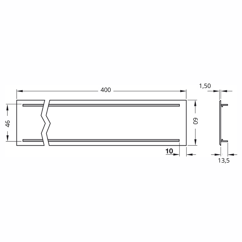 Grille d'aération encastrée Sandra 400mm