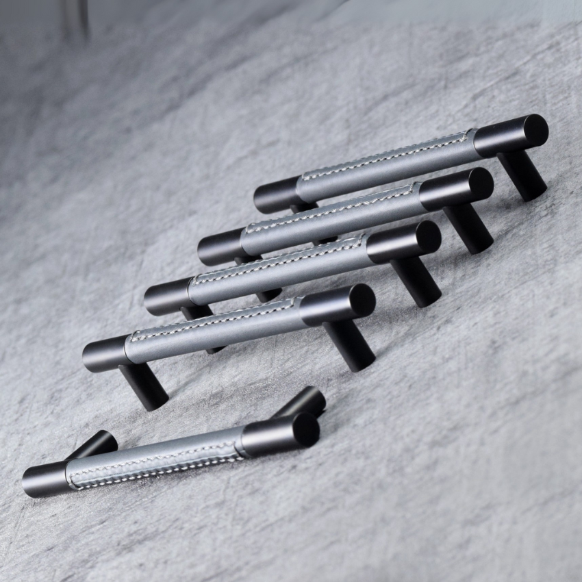 Poignée de meuble Windsor Cuir Gris