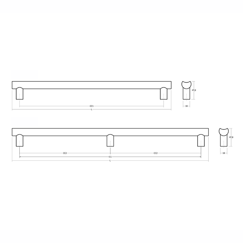 Tirant de porte Tudela - Inox, Petit modèle
