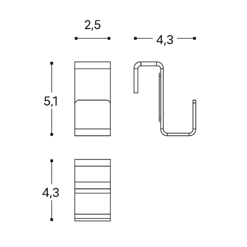 Lot de 2 Patères crochets Logan