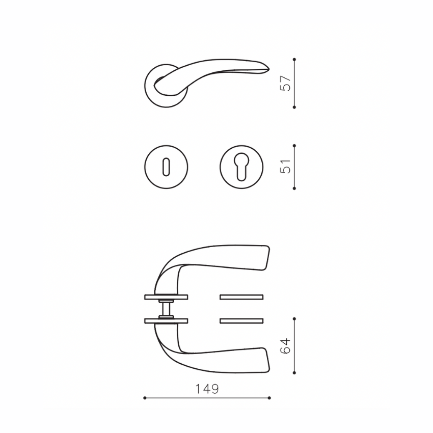 Paire de poignées de portes Vola