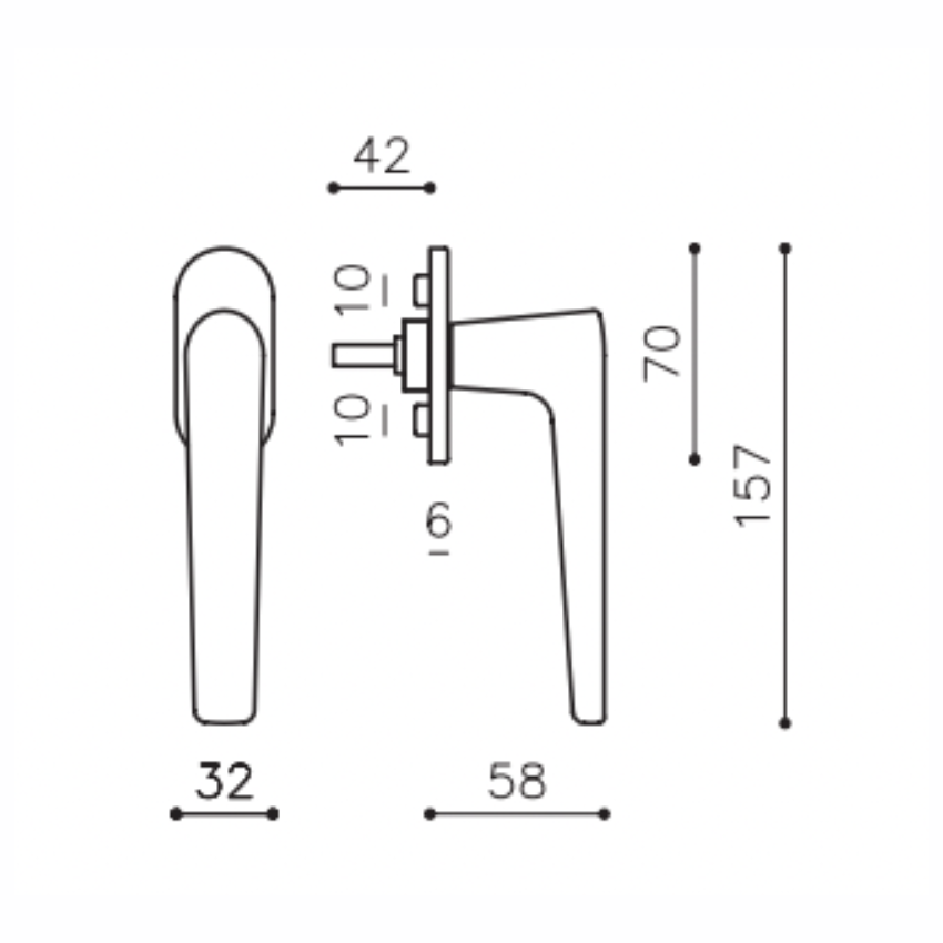 Poignée de fenêtre L Lugano