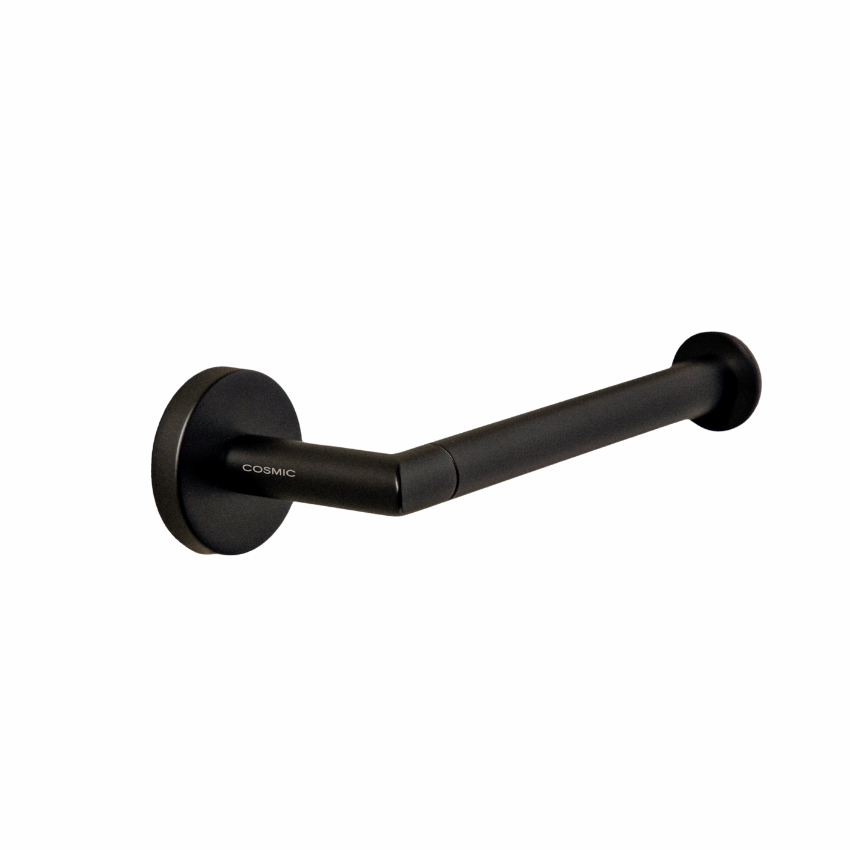 Porte-rouleau Coudé Elvio Noir mat - Aspect Noir, Taille unique