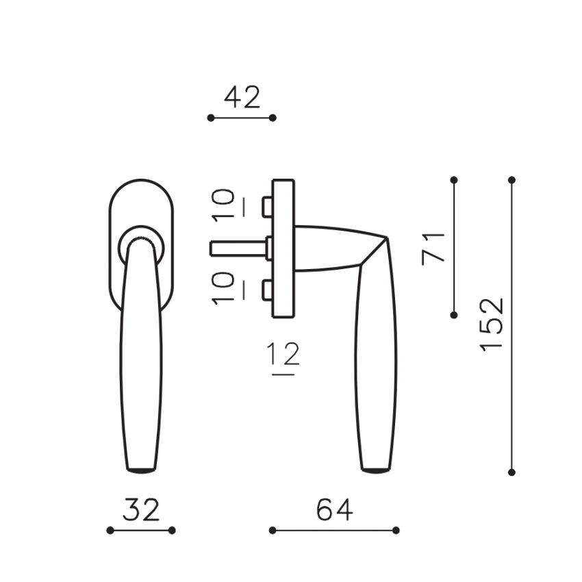 Poignée de fenêtres L Aurelia