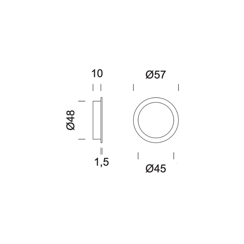 Round flush-mount door handle Adelfia Simple
