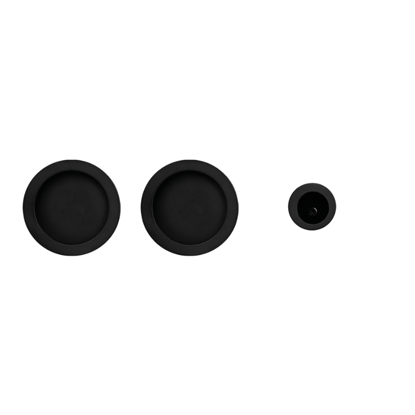 Poignée encastrée ronde Inox Noir pour porte coulissante