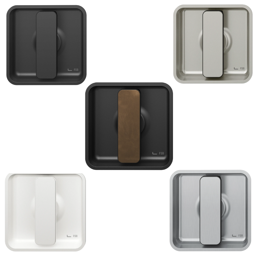 Poignée encastrée carrée Méline fixe pour porte coulissante