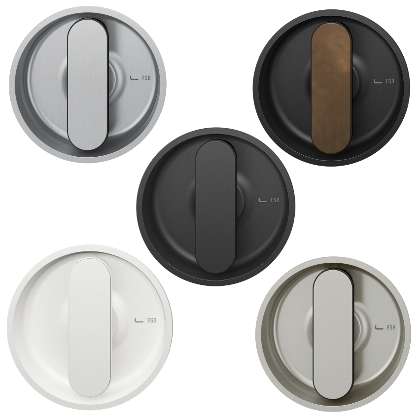 Poignée encastrée ronde Méline fixe pour porte coulissante