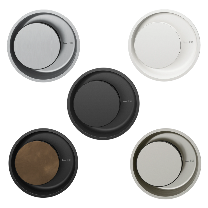 Poignée encastrée ronde Mélinda fixe pour porte coulissante