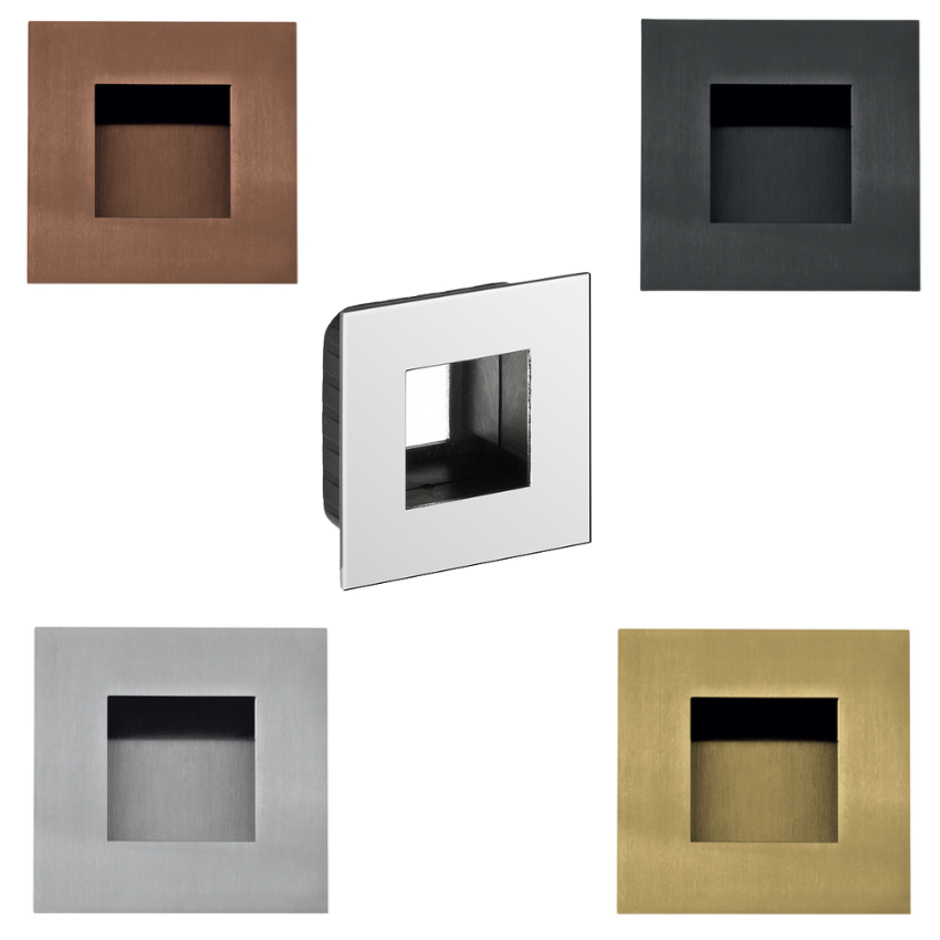 Poignée encastrée carrée fixe 60 mm pour porte coulissante
