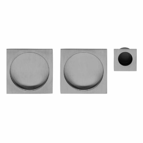 Poignée de porte encastrée carrée Adelfia Chrome mat